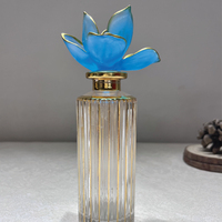 Botol parfum kaca kristal, botol kosong parfum kaca bunga unik dapat digunakan kembali