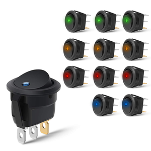 Mini Interruptor Basculante Redondo <span class=keywords><strong>de</strong></span> 12V LED <span class=keywords><strong>de</strong></span> 3 Pines ON-OFF IP66 10A para Tablero <span class=keywords><strong>de</strong></span> Auto, Barco, UTV, ATV, Motocicleta - Product Image 1