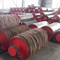 Fabrication OEM de pièces de convoyeur à bande plate en acier personnalisées, tambour de transmission de poulie à tête motrice pour la construction et l'industrie