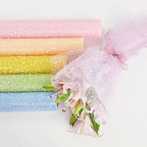50cm*4Yards/Rouleau de gaze en fil flocon de neige pour emballage de bouquets floraux, boîtes cadeaux, matériel de bricolage pour mariages, fêtes et fleuristes - Product Image 3