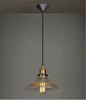 Lampu Gantung LED Vintage Gaya Farmhouse WELLIN WBL200 Kaca Warna Putih Hangat Perunggu E27 Dekorasi Rumah Garansi 3 Tahun