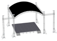 Plateforme de scène modulaire en alliage d'aluminium pour événements extérieurs, tente de concert, éclairage et toit de présentation
