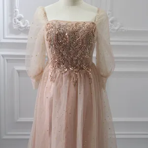 Robe de soirée rose ciel étoilé perlé super immortelle légère sirène de luxe à épaules dénudées dames grande taille dîner robes de soirée femmes