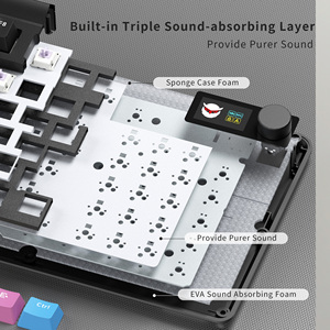 Xvx M87 Pro Bàn phím tri-chế độ thông minh hiển thị RGB Backlit không dây/Type-C cơ khí 87 phím lập trình (chơi game/PC/máy tính xách tay) - Product Image 2