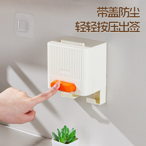 Press Type Wall Mounted Cotton Swab Storage <b>Box</b> With Pop Out Double Headed Independent Swabs For Ear Cleaning And <b>Makeup</b> - Product Image 3
