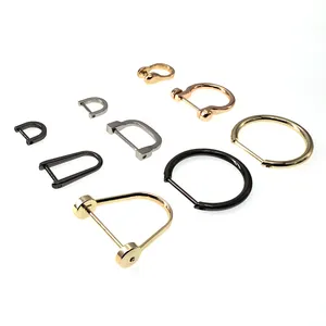 Bag Accessories Horseshoe Metal Removable Buckle Alloy Detachable Screws Opened D Ring