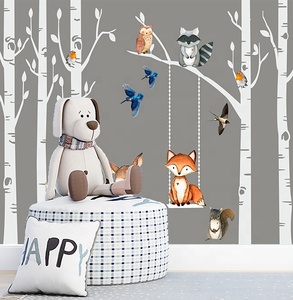 Dekorasi Dinding 3D Hewan Lucu untuk Anak, Mural Modern Tahan Air, Mudah Dipasang, Hiburan untuk Kamar Tidur Bayi Laki-laki dan Perempuan - Product Image 1