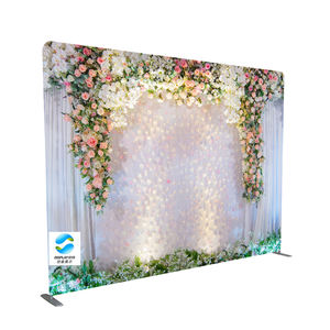 तेजी से सेटअप पोर्टेबल एल्यूमीनियम कपड़े मुक्त खड़े डबल साइड शादी पृष्ठभूमि स्टैंड - Product Image 1