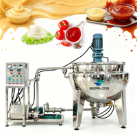 Mélangeur de sauce mayonnaise de qualité alimentaire avec cuve de cuisson sphérique, pompe émulsifiante et pompe à rotor
