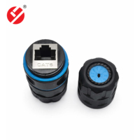 LIYUAN LY-KJ-AP65 Cat6/Cat5e Buchse 8-polig IP67/IP68 1,5A RJ45 Wasserdichter Ethernet-Anschluss Nylon-Gehäuse Inline-Koppler