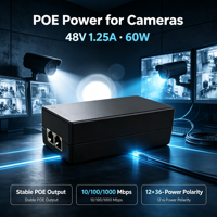 Inyector PoE Gigabit de 48V CC Activo 10/100/1000Mbps con Detección Inteligente, Certificado 3C, Fuente de Alimentación Ethernet de Escritorio para Cámara IP