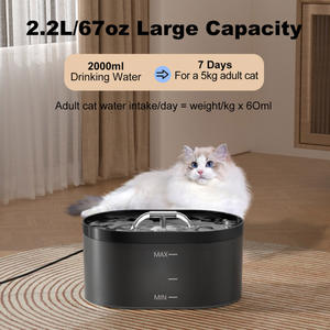 เครื่องจ่ายน้ำสำหรับสัตว์เลี้ยงอัตโนมัติ ความจุ 2.2 ลิตร ชาร์จใหม่ได้ ติดตั้งง่าย ระบบกรองหลายขั้นตอน น้ำดื่มที่ปลอดภัย - Product Image 5