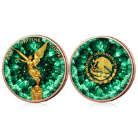 Monnaie de défi Libertad Angel en cuivre fin .999 de 5 oz, plaquée or, avec relief 3D coloré effet cristal, pièce de collection, offre spéciale