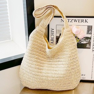 2025 New Spring and <b>Summer</b> Large Capacity Laptop Beach <b>Bag</b> New Style Straw Tote Shoulder <b>Bag</b> with Zip Closure Polyester Lining - Product Image 2