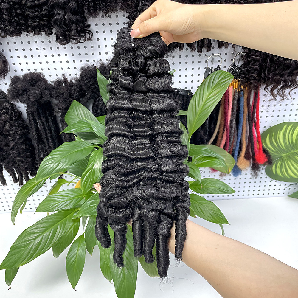 KAMA Wholesale Brazilian Curly Hair Weft Machine Double Weft Non-Remy Soft Blended Human Hair Weaving Extensions 100g/pack - Factory Detail View 3