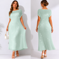 Nouvelle Robe Longue Plissée Élégante Sans Manches à Col Rond pour Femme – Collection Automne 2026