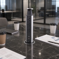 Schreibtischmontierte Pop-up-Steckdose, Australischer Standard 3-fach Steckdose mit USB-Ladegerät, 250V 10A, SAA-Zertifiziert