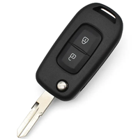 Coque de clé de voiture télécommandée à 2 boutons en ABS noir sans batterie