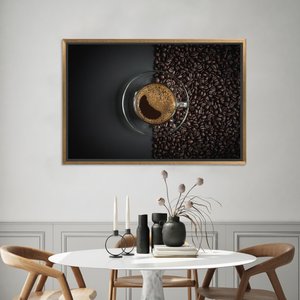 Modern Cafe Wall Art: Printed <b>Canvas</b> Print for Elegant Decor,GOLD <b>FRAMED</b> <b>CANVAS</b> - Product Image 3