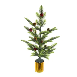 Mini árvore de natal artificial, árvore de natal artificial mini árvore de pinho sortido para festa de férias, decoração da mesa da sala de estar, natal