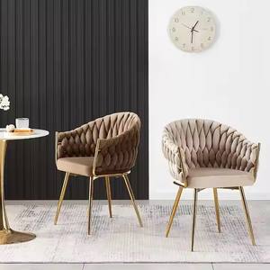 Jp Mới Được Thiết Kế Phong Cách Hiện Đại Bọc Nhung Đen Vàng Kim Loại Cánh Tay Ghế Phòng Khách Giọng Ghế Ăn Cho Khách Sạn Nhà - Product Image 2