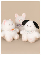 Haute qualité corée Kawaii mignon animaux Anime en peluche Figure Pochacco lapin chien poupée Triangle écharpe maille PP coton jouets cadeaux