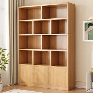 Hot Selling Solid Wood Wooden Home Office Bookshelves Library Bookshelf Study Bookcase Storage Display Furniture