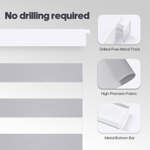 ม่านม้วนแบบมีมอเตอร์อัตโนมัติ รุ่นซีบร้า สำหรับหน้าต่างบ้าน  แบบสองชั้น กันแสงทั้งกลางวันและกลางคืน  ไม่ต้องเ<span class=keywords><strong>จ</strong></span>าะ  ผลิตตามแบบ OEM - Product Image 4