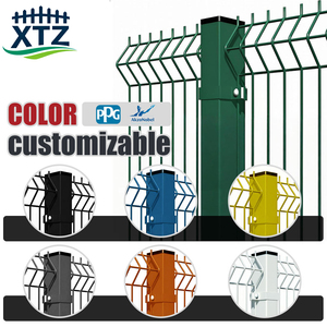 Nhà sản xuất hàng rào bán buôn hàng rào chất lượng cao bằng sắt <span class=keywords><strong>PVC</strong></span>, tường vườn, tấm lưới thép uốn cong 3D phủ bột - Product Image 4