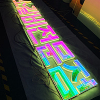 Enseigne personnalisée en PVC avec indice de protection IP54 - Lettres en relief - Enseigne 3D avec miroir infini - Lumières LED néon