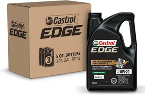 Authentic Synthetic Mineral Engine Oil EDGE 0W20 Motor Oil For Petrol And Diesel Engine Cars 5 Quarts/ 4.73L