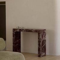 Table console rectangulaire en marbre naturel minimaliste italien Rosso Lavanto, mobilier de salon moderne de luxe léger, Geju Ct32536