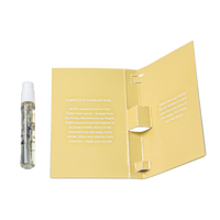 Tarjeta Insertable Plegable con Lámina Dorada, Impresión Personalizada para Muestras de Perfume de 3 ml, Envase para Pruebas de Fragancias