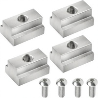 Mur Baut T-Slot untuk Rel Bak Truk Toyota Tunda Tacoma, Rak, dan Penyangga dengan Tutup Soket Tombol Stainless Steel, 4pcs