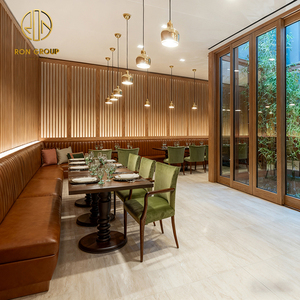 Divano Moderno in Legno e Velluto per Sala da Tè, Tavolo e Sedie per Caffè e Ristorante, Arredamento per Uso Commerciale - Product Image 6