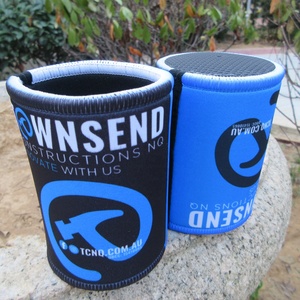 Bolsa enfriadora con aislamiento <span class=keywords><strong>de</strong></span> neopreno personalizada, fundas para <span class=keywords><strong>botellas</strong></span> <span class=keywords><strong>de</strong></span> cerveza en blanco con bordes <span class=keywords><strong>de</strong></span> costura Overlock, soporte rechoncho - Product Image 1