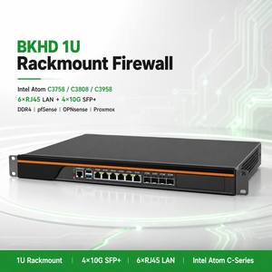 Appliance pare-feu BKHD 1U 10G SFP Atom C3758 C3808 C3958 6x 1GbE LAN 4x 10G SFP+ Serveur de sécurité réseau passerelle 1U-1310NP-6L4S - Product Image 1