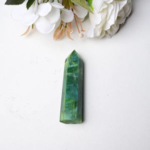 ขายส่งหินธรรมชาติและคริสตัลรูปปั้นมูนสโตนสีเขียวอมน้ำเงินเข้ม งานฝีมือสำหรับตกแต่งบ้าน ของขวัญวันเกิด - Product Image 6