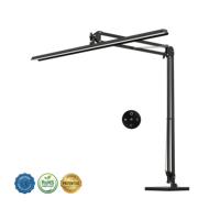 Lampe de bureau LED à intensité variable tactile/télécommandée, réglage des couleurs, base pliable, anti-éblouissement, métal, AC, protection des yeux, écologique, pour étudiants