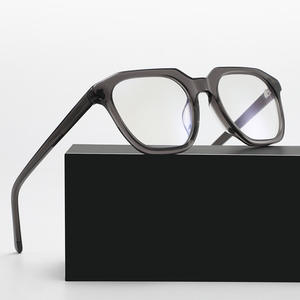 Monture de lunettes en acétate géométrique avec protection contre la lumière bleue, monture complète unisexe pour myopie, Wenzhou 8063 - Product Image 1