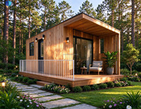 Rumah Prefab Panel Sandwich Ukuran Khusus 20ft, Rumah Mobile Bongkar Pasang untuk Vila & Bar Rumah
