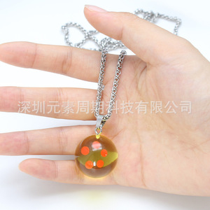 Collar con Colgante de Bola de Dragón, Bola de Resina de 7 Estrellas, Joyería de Regalo Unisex, Cadena de Acero Inoxidable, Estilo Lindo - Product Image 1