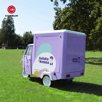 2023 rue Tricycle électrique remorque alimentaire Mobile Piaggio Ape UE fabricant camion de nourriture dinde produits en acier inoxydable espagne Cogsun