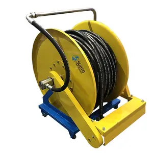 Retractable Hose Reel For Cleaning Sewer Pipelines And Drains