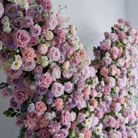 Fleurs artificielles personnalisées pour mariage, anniversaire, fournitures, cadre de fleurs en forme de papillon rouge, arche de fleurs en forme de cœur, décorations de fête, toile de fond