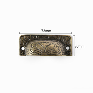 Zinc Alloy Oval Drawer Handle <b>Black</b> Bronze Chinese Style Antique Durable Cabinet Pull - Product Image 4