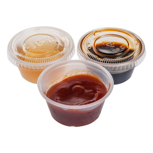 Vasos Desechables Transparentes de Plástico PET de 1oz, 2oz, 3oz, 4oz, 5oz con Tapas para Salsas, Porciones Individuales, Soufflé, Comida para Llevar - Product Image 1