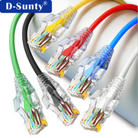 Kabel Ethernet Cat6 Ultra Tipis dan Ramping RJ45 OFC Tembaga 10Gbps 250MHz Fleksibel untuk Gaming PC