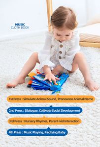 JOLLYBABY Tails, Juguetes Educativos para Bebés, <span class=keywords><strong>Libro</strong></span> <span class=keywords><strong>de</strong></span> Tela Suave con Música, <span class=keywords><strong>Libro</strong></span> <span class=keywords><strong>Musical</strong></span> con Logotipo Personalizado, Animales <span class=keywords><strong>de</strong></span> Granja - Product Image 5