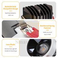 Spot LED encastré intelligent Tuya WIFI Zigbee à intensité variable CCT, sans cadre, anti-éblouissement, COB LED